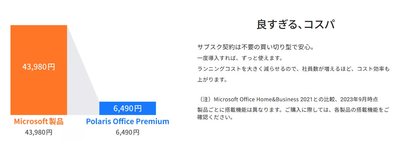 POLARIS Office　ポラリスオフィス　コスパ比較